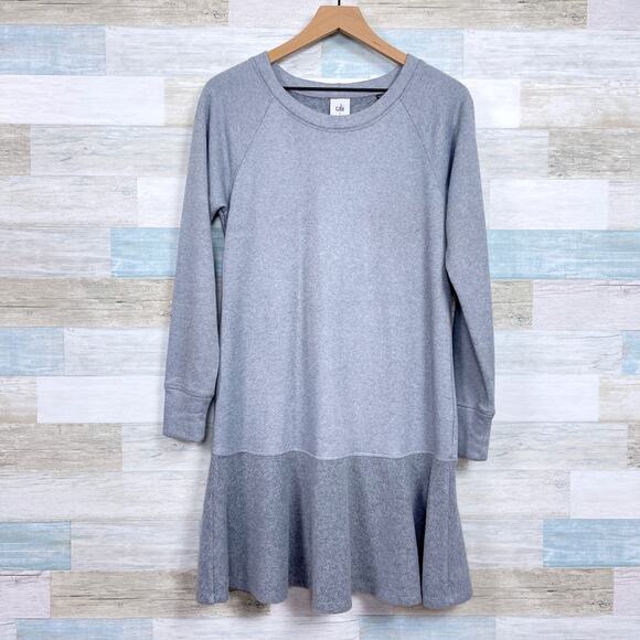 Cabi Flashdance Sweater Dress Gray French Terry Drop Waist 3459 Womens Small - Picture 1 of 9